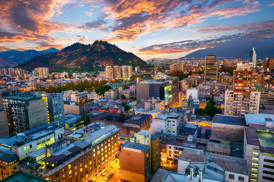Sunset above the city